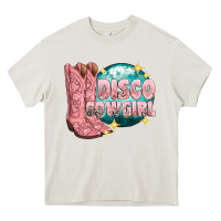 Cream western disco cowgirl Heavy Core Tee - texasbilliewilder