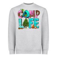 Heather Grey camp life Heavyweight Sweatshirt - AdoDesignShop
