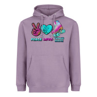 Lavender peace love roller skate Heavyweight Hoodie - BundleAndBundleShop