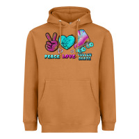 Peace Love Roller Skate Heavyweight Hoodie | Teevron
