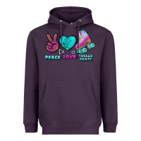 Plum peace love roller skate Heavyweight Hoodie - BundleAndBundleShop
