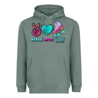 Sage peace love roller skate Heavyweight Hoodie - BundleAndBundleShop