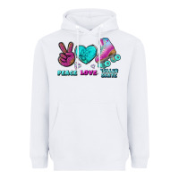 White peace love roller skate Heavyweight Hoodie - BundleAndBundleShop
