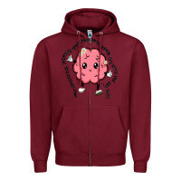 Burgundy brain Zipper Hoodie - MaliasSmallBusiness