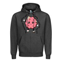 Charcoal Heather brain Zipper Hoodie - MaliasSmallBusiness