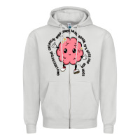 Dove Grey brain Zipper Hoodie - MaliasSmallBusiness