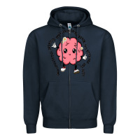 Navy brain Zipper Hoodie - MaliasSmallBusiness