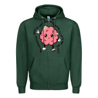 Sports Green brain Zipper Hoodie - MaliasSmallBusiness