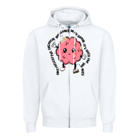White brain Zipper Hoodie - MaliasSmallBusiness