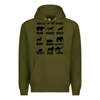 Army Green Animal Of The World Premium Hoodie - Bettercallsaul