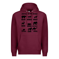Burgundy Animal Of The World Premium Hoodie - Bettercallsaul