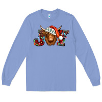 Colony Blue joy christmas shaggy cow Long Sleeve Tee - Jasminsmagicworld