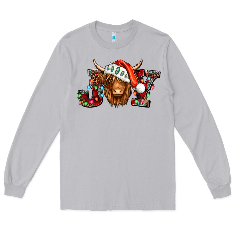 Joy Christmas Shaggy Cow Long Sleeve Tee by Jasminsmagicworld | Teevron
