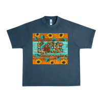 Midnight Navy Sunflower Leopard Thanksgiving Love Urban Heavy Tee - Artiststas