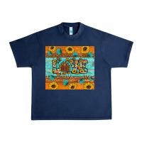 Navy Sunflower Leopard Thanksgiving Love Urban Heavy Tee - Artiststas