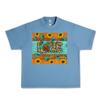 Pebble Blue Sunflower Leopard Thanksgiving Love Urban Heavy Tee - Artiststas