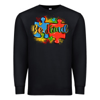 Black be kind autism Premium Sweatshirt - LillyAllenDesigns