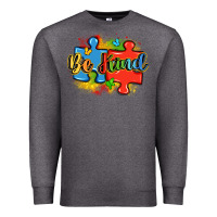 Charcoal Heather be kind autism Premium Sweatshirt - LillyAllenDesigns