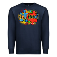 Navy be kind autism Premium Sweatshirt - LillyAllenDesigns