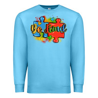 Ocean Blue be kind autism Premium Sweatshirt - LillyAllenDesigns