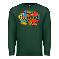 Sports Green be kind autism Premium Sweatshirt - LillyAllenDesigns