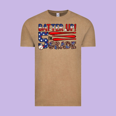 Batter Up 5th Grade Vintage Tee Designed By Jahusdesignshop