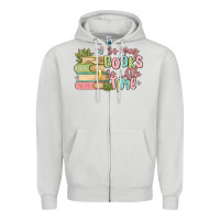 Dove Grey so many books so little time Zipper Hoodie - MaliasSmallBusiness