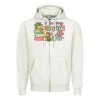 Oatmeal Heather so many books so little time Zipper Hoodie - MaliasSmallBusiness