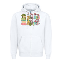 White so many books so little time Zipper Hoodie - MaliasSmallBusiness