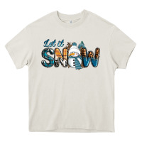 Cream Let It Snow Snowman Heavy Core Tee - RanaPortraitStore