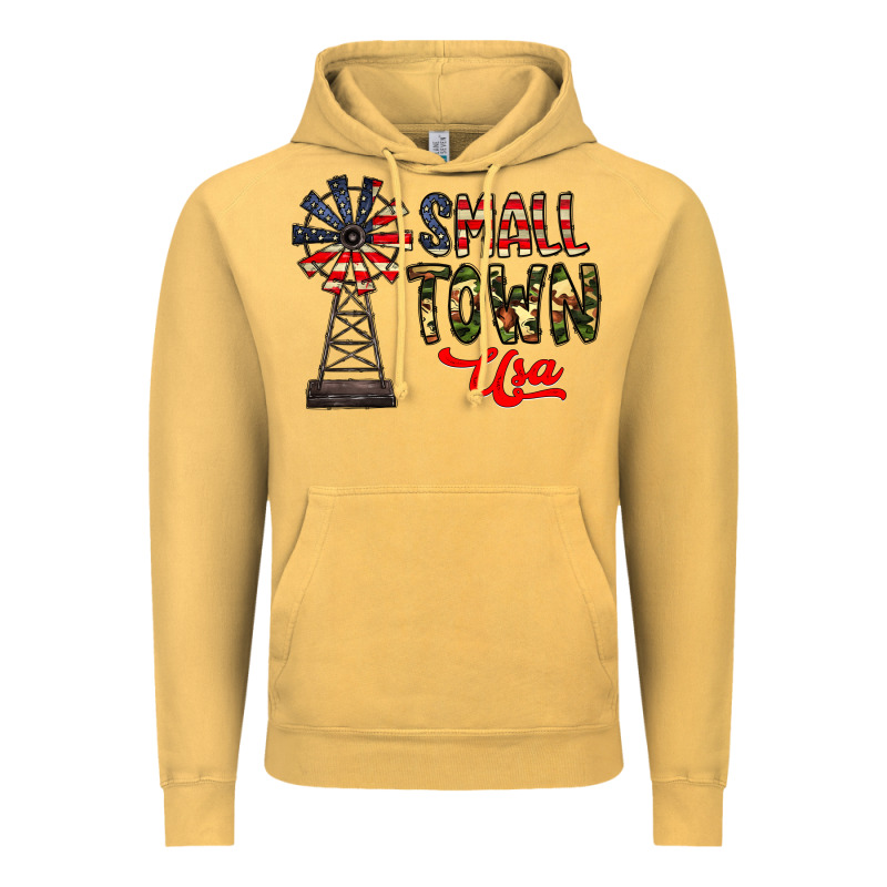 Small Town Usa Vintage Hoodie by CowhideDigitalArt | Teevron