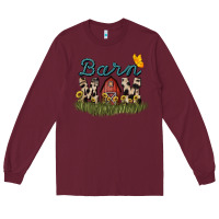 Burgundy barn mom sunflower Long Sleeve Tee - NancyCooperArtShop