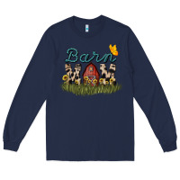 Navy barn mom sunflower Long Sleeve Tee - NancyCooperArtShop