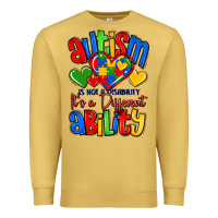 Antique Gold autism is not a disability it's a different abilit Premium Sweatshirt - LillyAllenDesigns