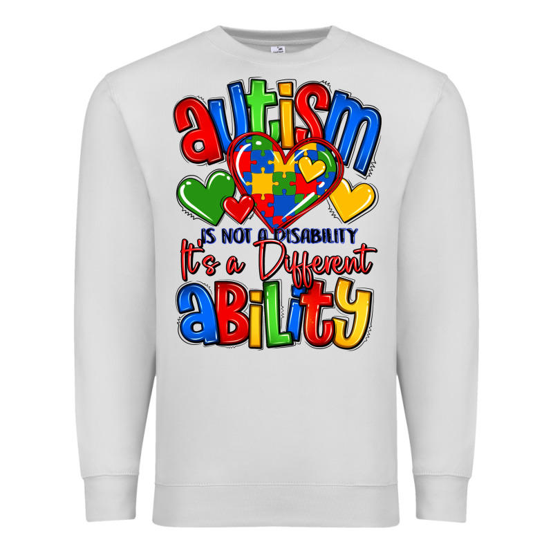 Autism Is Not A Disability It's A Different Abilit Premium Sweatshirt by LillyAllenDesigns | Teevron