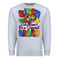 Heather Grey autism is not a disability it's a different abilit Premium Sweatshirt - LillyAllenDesigns