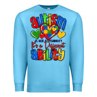 Ocean Blue autism is not a disability it's a different abilit Premium Sweatshirt - LillyAllenDesigns