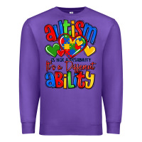 Purple autism is not a disability it's a different abilit Premium Sweatshirt - LillyAllenDesigns