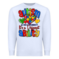 White autism is not a disability it's a different abilit Premium Sweatshirt - LillyAllenDesigns