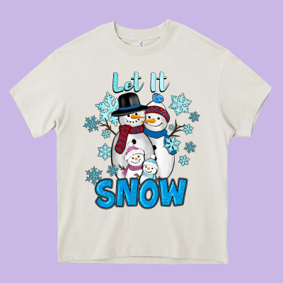 Let It Snow Heavy Core Tee Designed By Ranaportraitstore