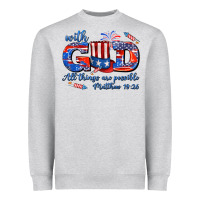 Heather Grey with god all things are possible usa Heavyweight Sweatshirt - AdoDesignShop