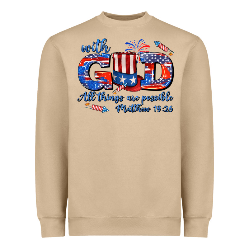 With God All Things Are Possible Usa Heavyweight Sweatshirt by AdoDesignShop | Teevron