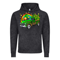 Vintage Black st patricks shamrock gold rainbow balloon candy truck Vintage Hoodie - FaDigitalArtStudio