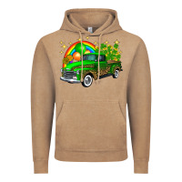 Vintage Coffee st patricks shamrock gold rainbow balloon candy truck Vintage Hoodie - FaDigitalArtStudio