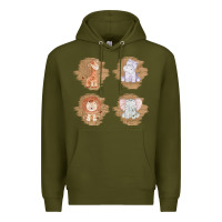 Army Green Safari Baby Animal Clipart Premium Hoodie - Bettercallsaul