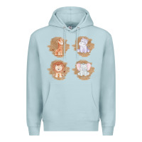Blue Mist Safari Baby Animal Clipart Premium Hoodie - Bettercallsaul