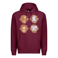 Burgundy Safari Baby Animal Clipart Premium Hoodie - Bettercallsaul