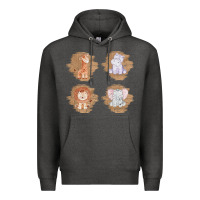 Charcoal Heather Safari Baby Animal Clipart Premium Hoodie - Bettercallsaul