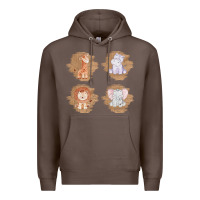 Coffee Safari Baby Animal Clipart Premium Hoodie - Bettercallsaul