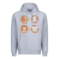 Heather Grey Safari Baby Animal Clipart Premium Hoodie - Bettercallsaul